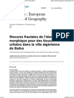 Mesures Fractales de L'identité Morphique Pour Des Tissus Urbains Dans La Ville Algérienne de Batna