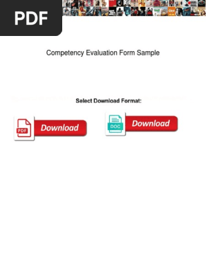 Competency Evaluation Form Sample