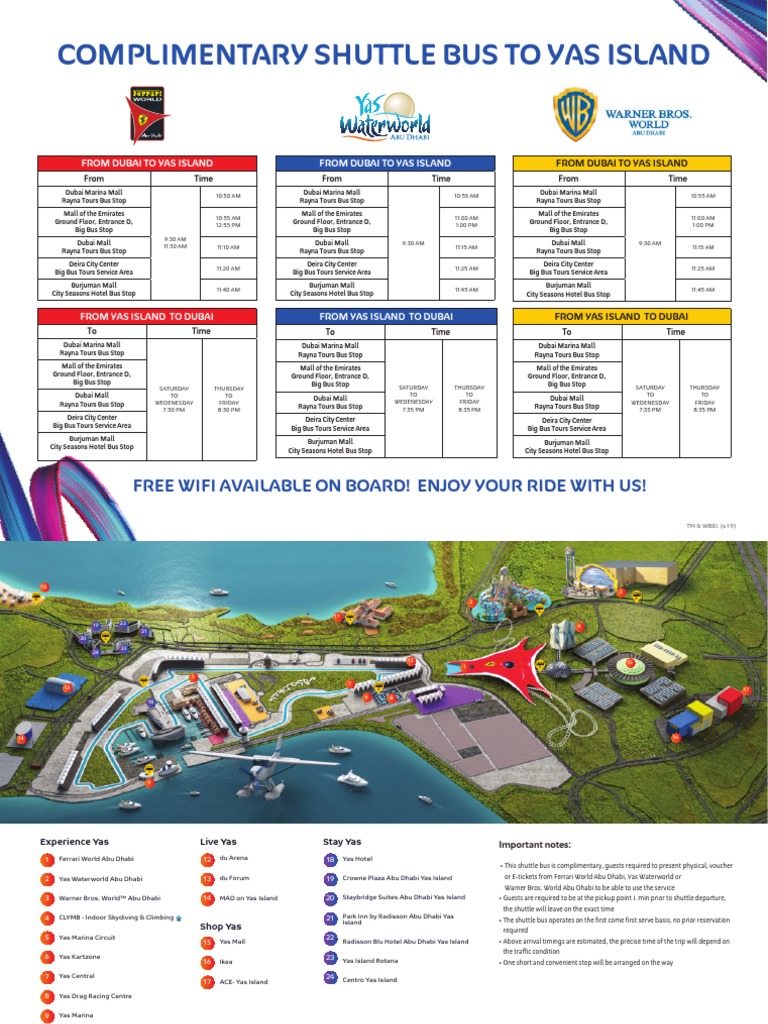 Complimentary Shuttle Bus To Yas Island: Free Wifi Available On Board ...