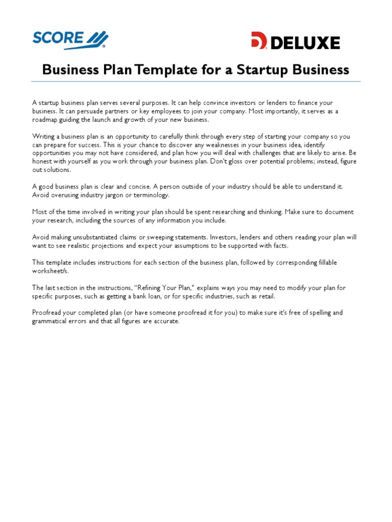 Startup Business Plan Template | PDF | Income Statement | Balance Sheet