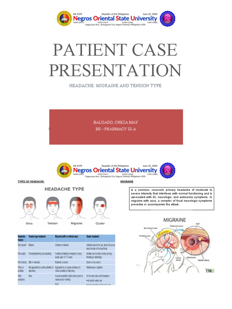 Patient Case Presentation: Headache: Migraine and Tension Type | PDF ...