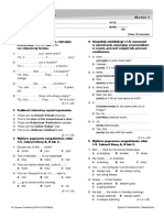 Moduł 1 Gramatyka Test 1A: Name Class 100 (Time