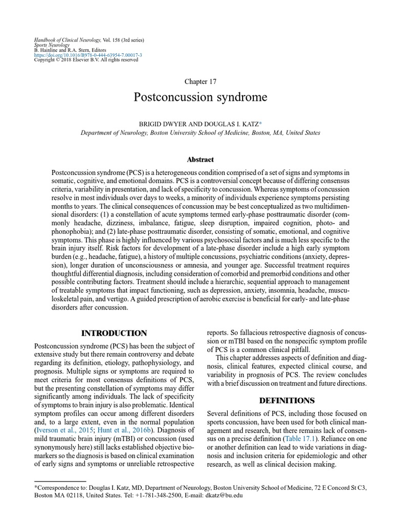 Postconcussion Syndrome | PDF | Concussion | Diagnostic And Statistical ...