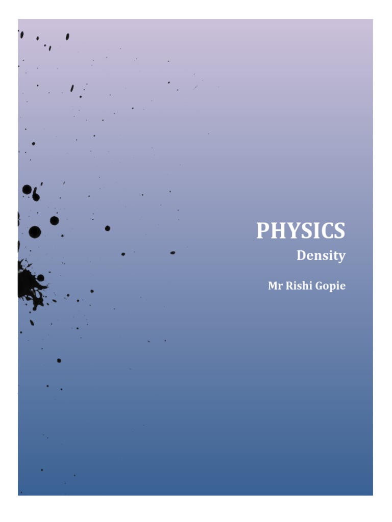 Class 4 Density And Relative Density Pdf Density Metrology