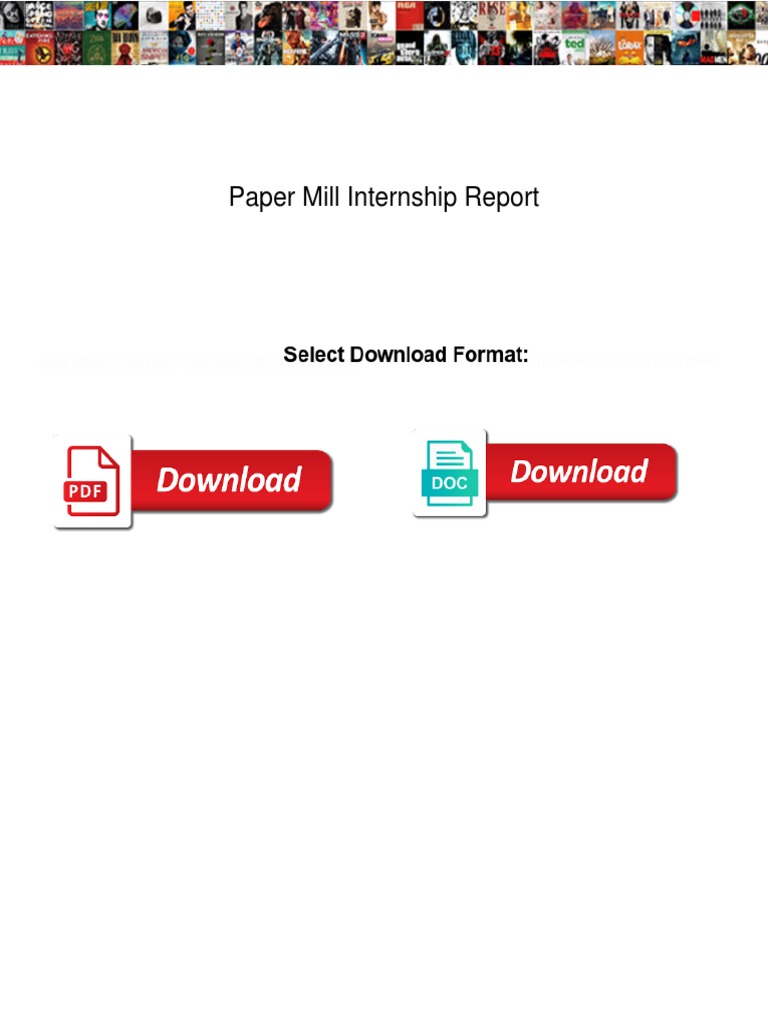Paper Mill Internship Overview | PDF | Paper | Job Hunting