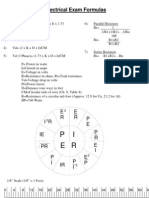 Electrical Exam Formulas - 041910