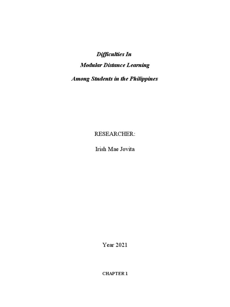 Challenges of Modular Distance Learning in the Philippines | PDF ...