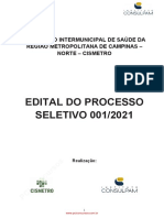 Edital Processo Seletivo CISMETRO 2021