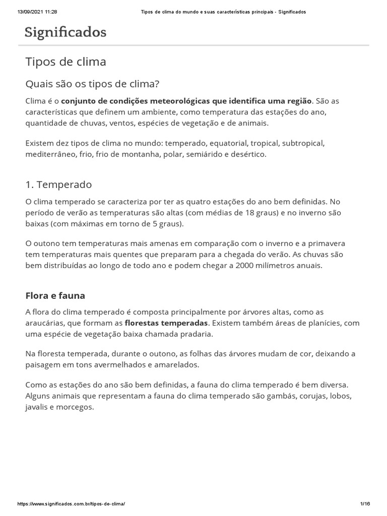 Image Result For Tipos De Clima Do Mundo Quais So E Caractersticas