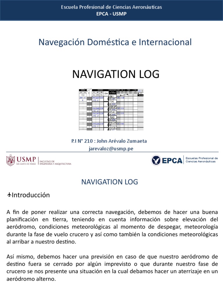 Semana 7 Navigation Log PDF Aviación