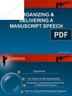 10-Organizing and Delivering A Manuscripts Speech