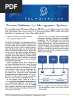 I. What Are Personal Information Management Systems?