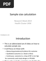 Sample Size Calculation: Research Week 2014 Health Cluster UKM