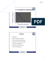 Lecture 9: Acceptance Sampling: Outline