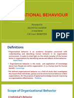 Organizational Behaviour: Presented by Madgula Ganesh 21564C0030
