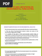 Benefits and Limitations On Environmental Forecasting: A Seminar Topic On