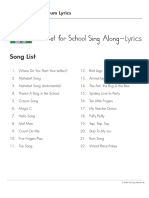 Lyrics: Song List