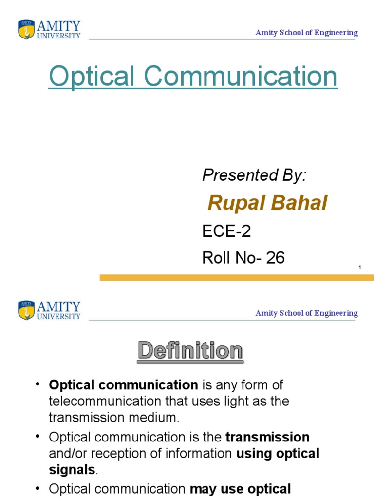A Comprehensive Overview of Optical Communication Systems PDF