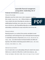 No.1 Antecedents To Responsible Financial Management Behavior Among Young Adults: Moderating Role of Financial Risk Tolerance