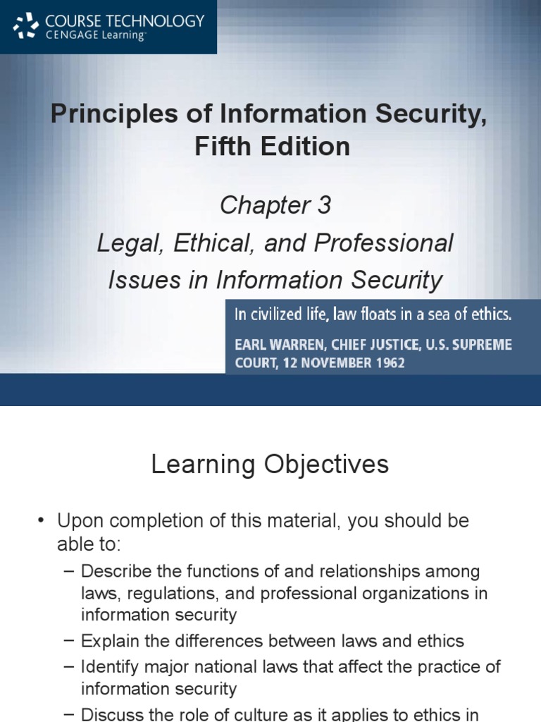 Legal and Ethical Issues in Info Security | PDF | Information Security ...