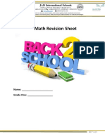 Math Revision Sheet: JAD International Schools