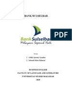 Bank Sulselbar: Business English Faculty of Language and Literature Universitas Negeri Makassar 2020