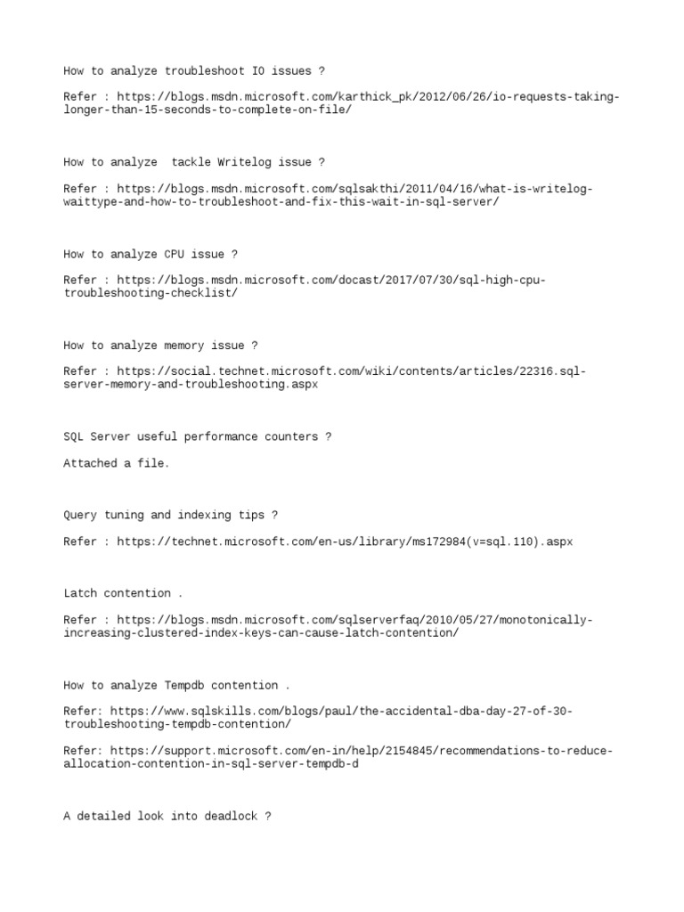 Peformanceissues | PDF | Microsoft Sql Server | Information Technology ...