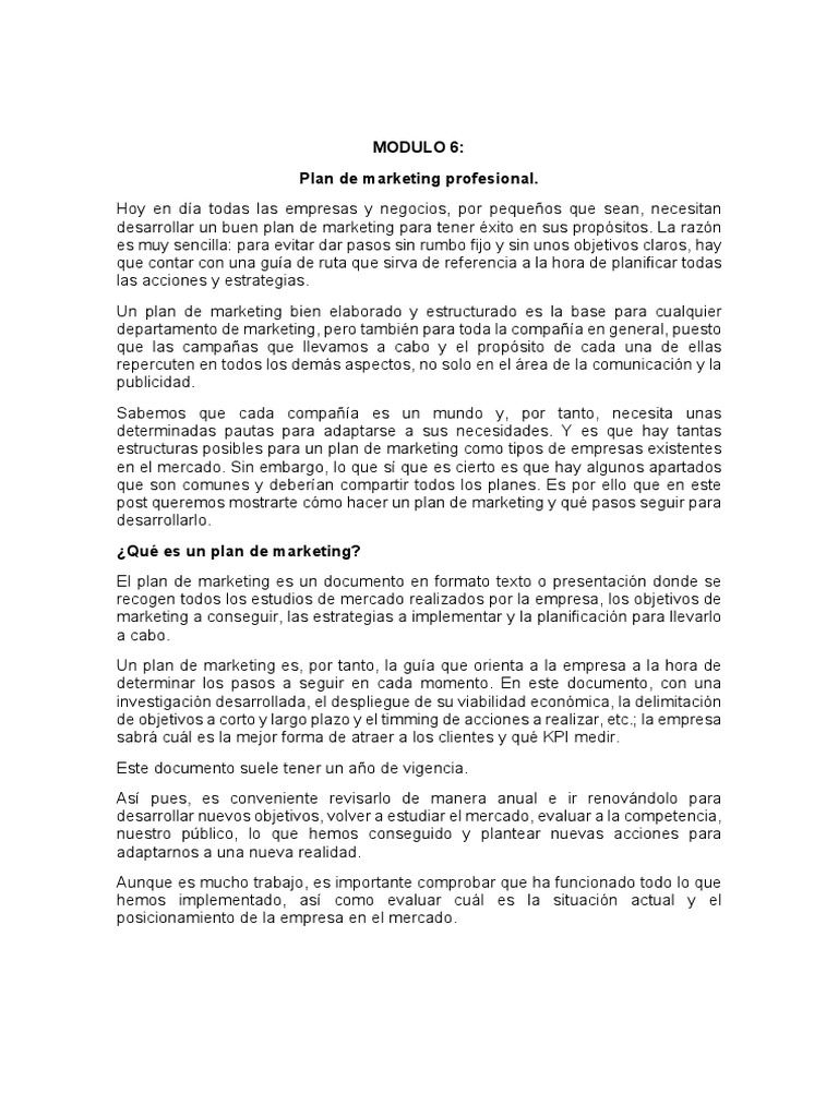 Guía para Crear un Plan de Marketing | PDF | Marketing | Intuición