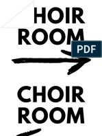 Choir Room Arrow Signs