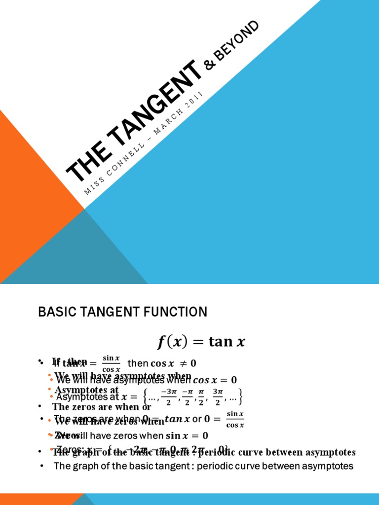 Understanding Basic Tangent Functions | PDF | Trigonometric Functions ...