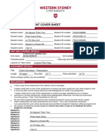 Group Assignment Cover Sheet: Student Details