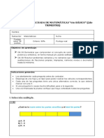 Evaluación de Matemáticas 6° Segundo Trimestre Adecuada Original