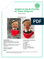 "Muñeco de Jengibre en Taza de Chocolate Caliente " Patrón Amigurumi