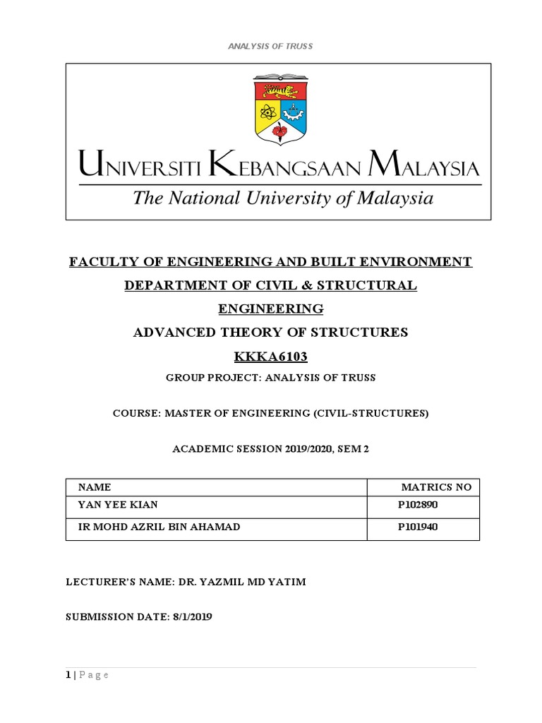 Truss Analysis Project Report | PDF | Truss | Structural Engineering
