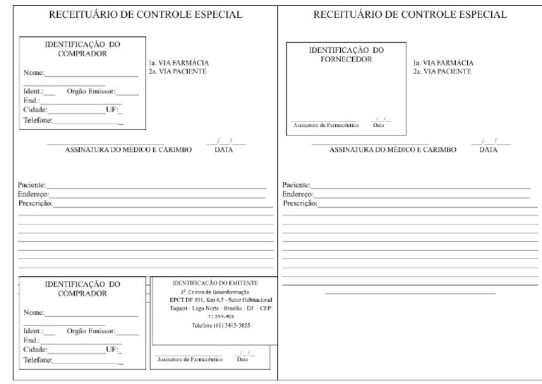 Receituario de Controle Especial | PDF
