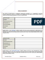 Agreement for Lease of SBLC Instrument