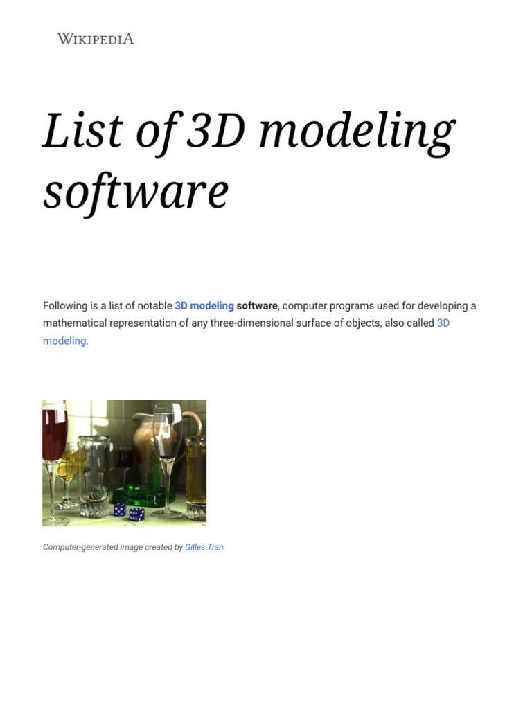 List of 3D Modeling Software | PDF | 3 D Computer Graphics | Autodesk