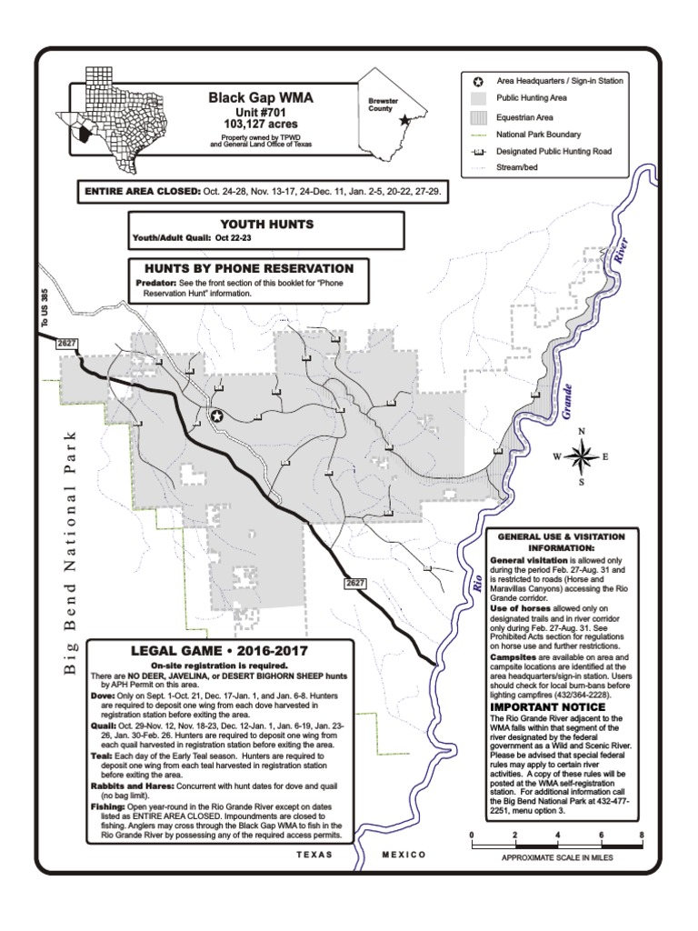 Black Gap Hunting Map PDF Hunting