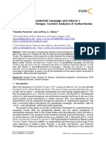 Trump's 2016 Presidential Campaign and Adorno's Psychological Technique: Content Analyses of Authoritarian Populism