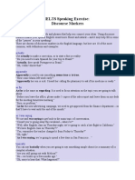 IELTS Speaking Exercise: Discourse Markers