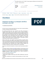 Interesse Mundial e A Produção Científica Do Brasil e Da USP - SIBiUSP - Sistema Integrado de Bibliotecas Da Universidade de São Paulo