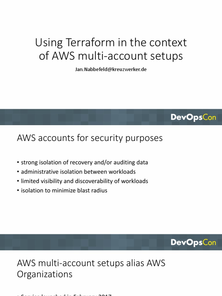 Terraform for AWS Multi-Account Setup | PDF | Amazon Web Services ...