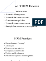 Evolution of Human Resources HRM Function