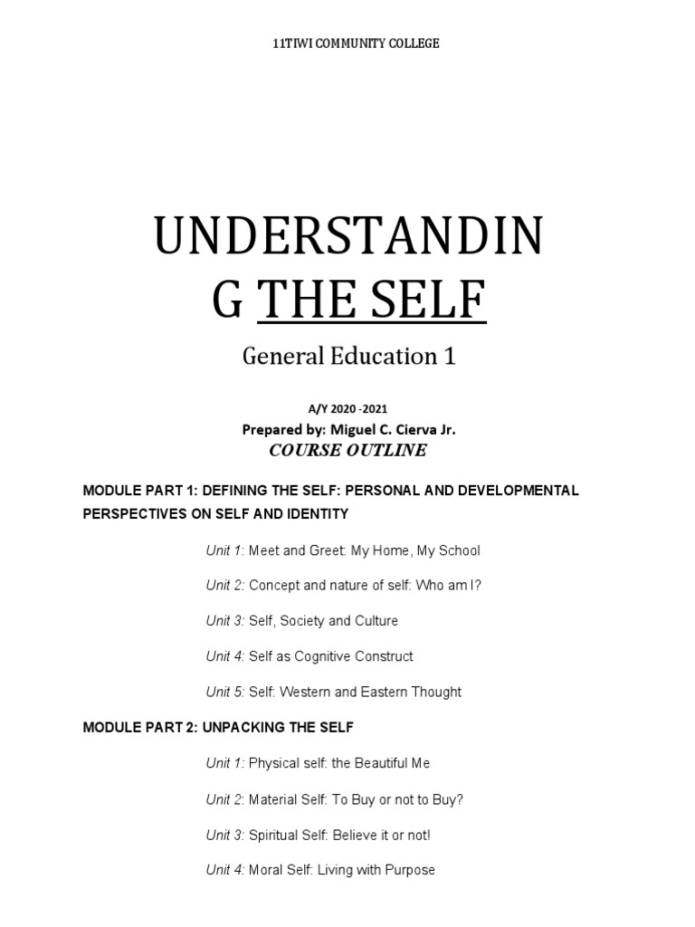 Understandin G The Self: General Education 1 | PDF | Philosophy Of Self ...