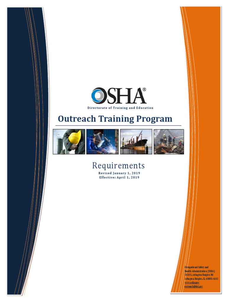 Outreach Trainer Requirements Guide | PDF | Occupational Safety And ...