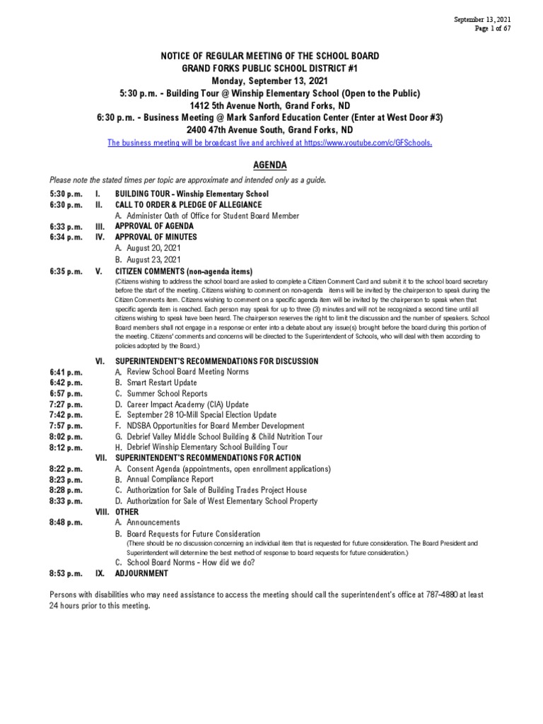 Grand Forks School Board Agenda PDF Fund Accounting