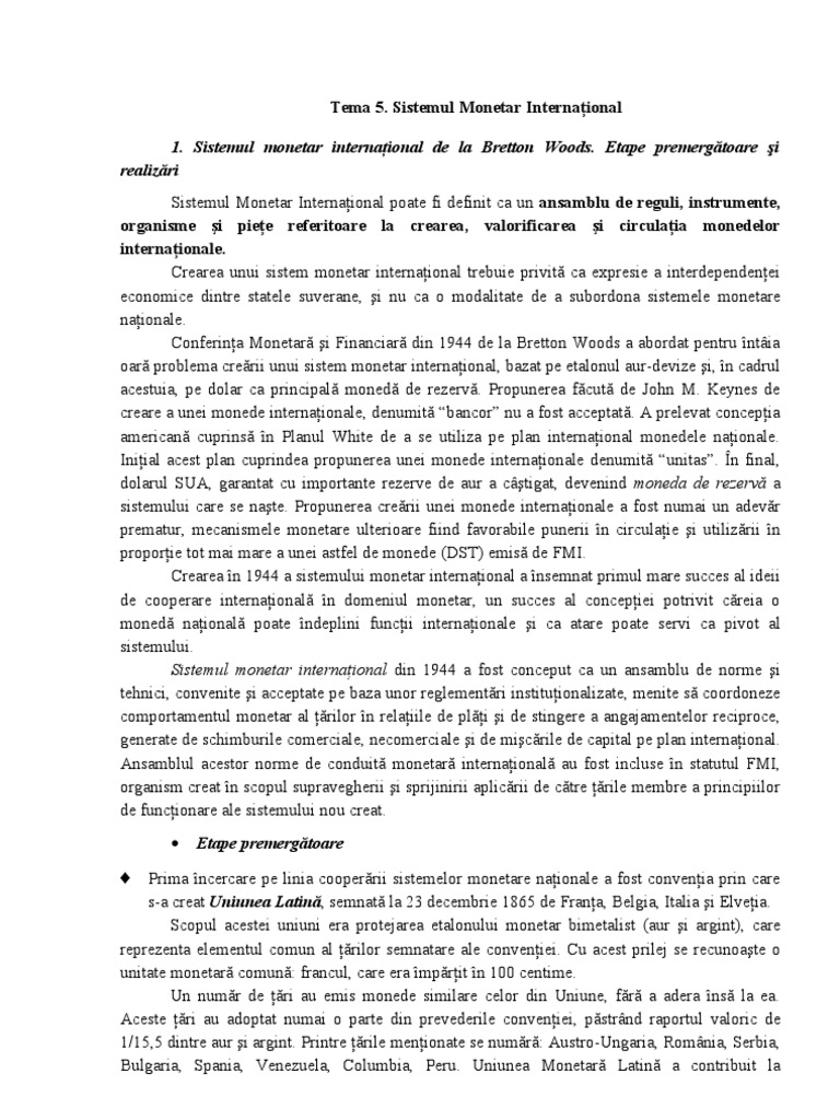 Sistemul Monetar International | PDF