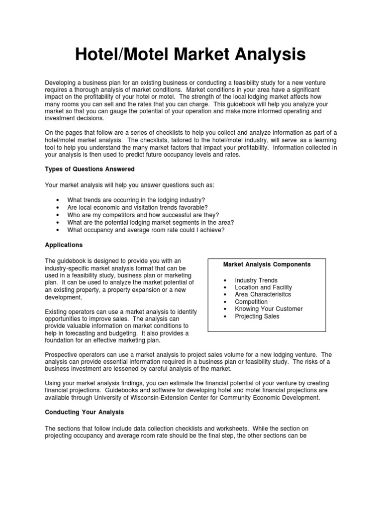 market analysis for hotel business plan