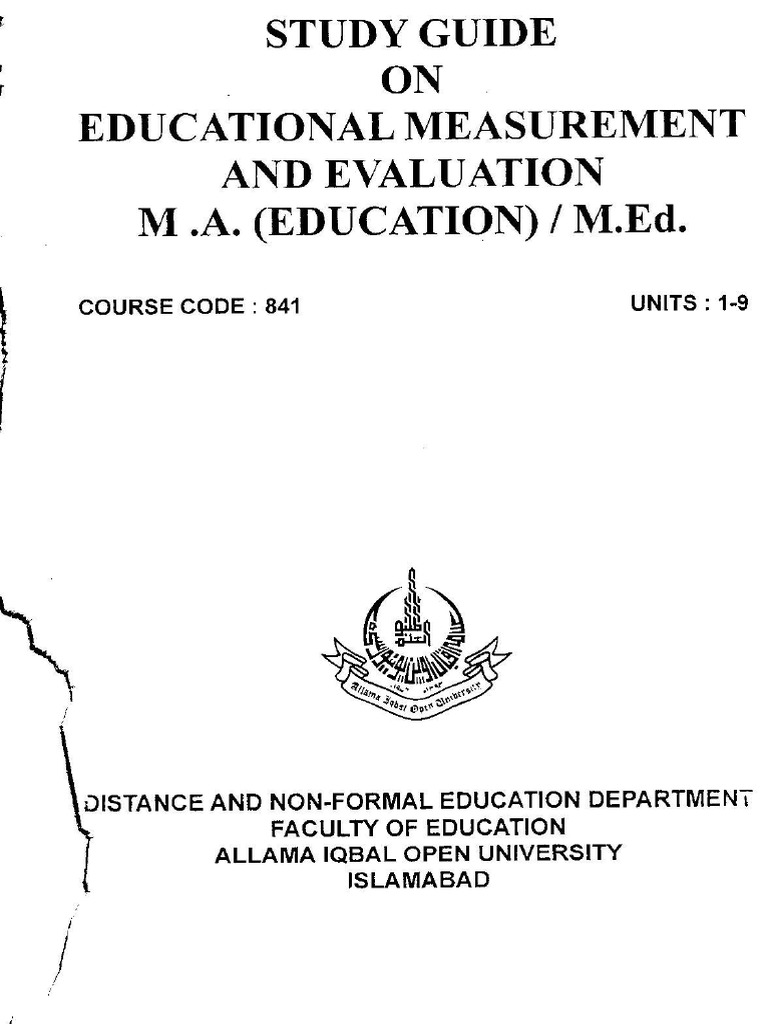 Book 0841 Educational Measurement And Evaluation 2nd Edi Pdf