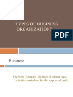 Types of Business Organizations